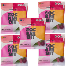 Sockerbit gummy close-up highlights fruity flavors and soft chewy texture