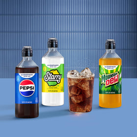 SodaStream bottle pour closeup demonstrating spill-free serving