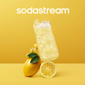 SodaStream bubbles in sparkling water illustrate how the mix activates effervescence.