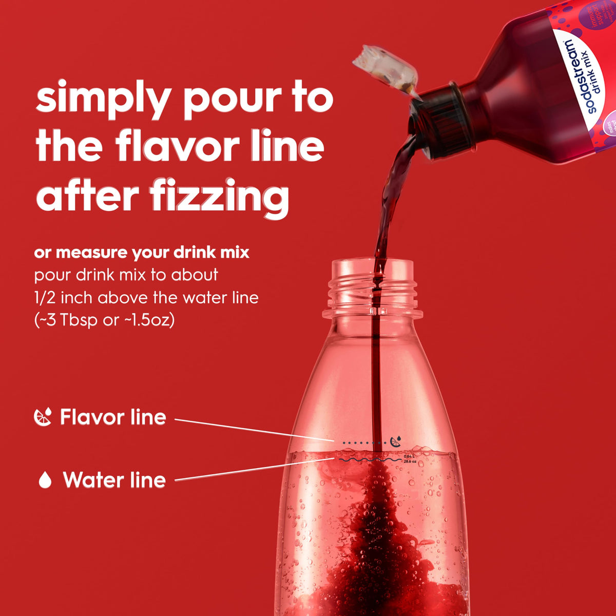 Nutrition note showing 45 calories per 12 oz serving for Bubly Burst Cherry Lemonade.