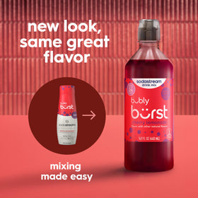 Close-up of Bubly Burst Cherry Lemonade drink mix in a compact foil pack.