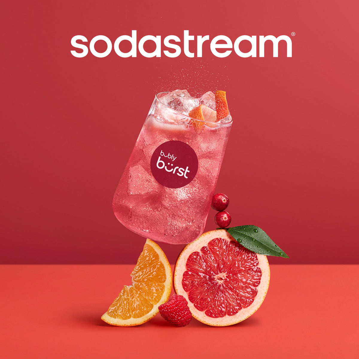 Simple steps to flavor sparkling water with Bubly Burst Cherry Lemonade.
