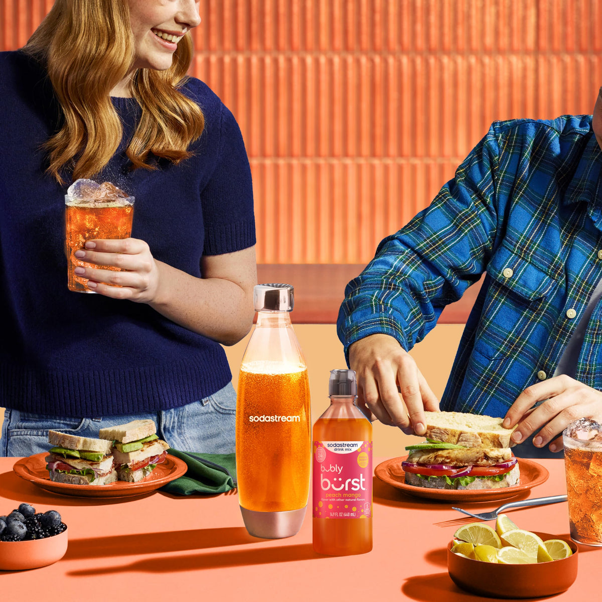 SodaStream Bubly Burst Peach Mango party-ready beverage option