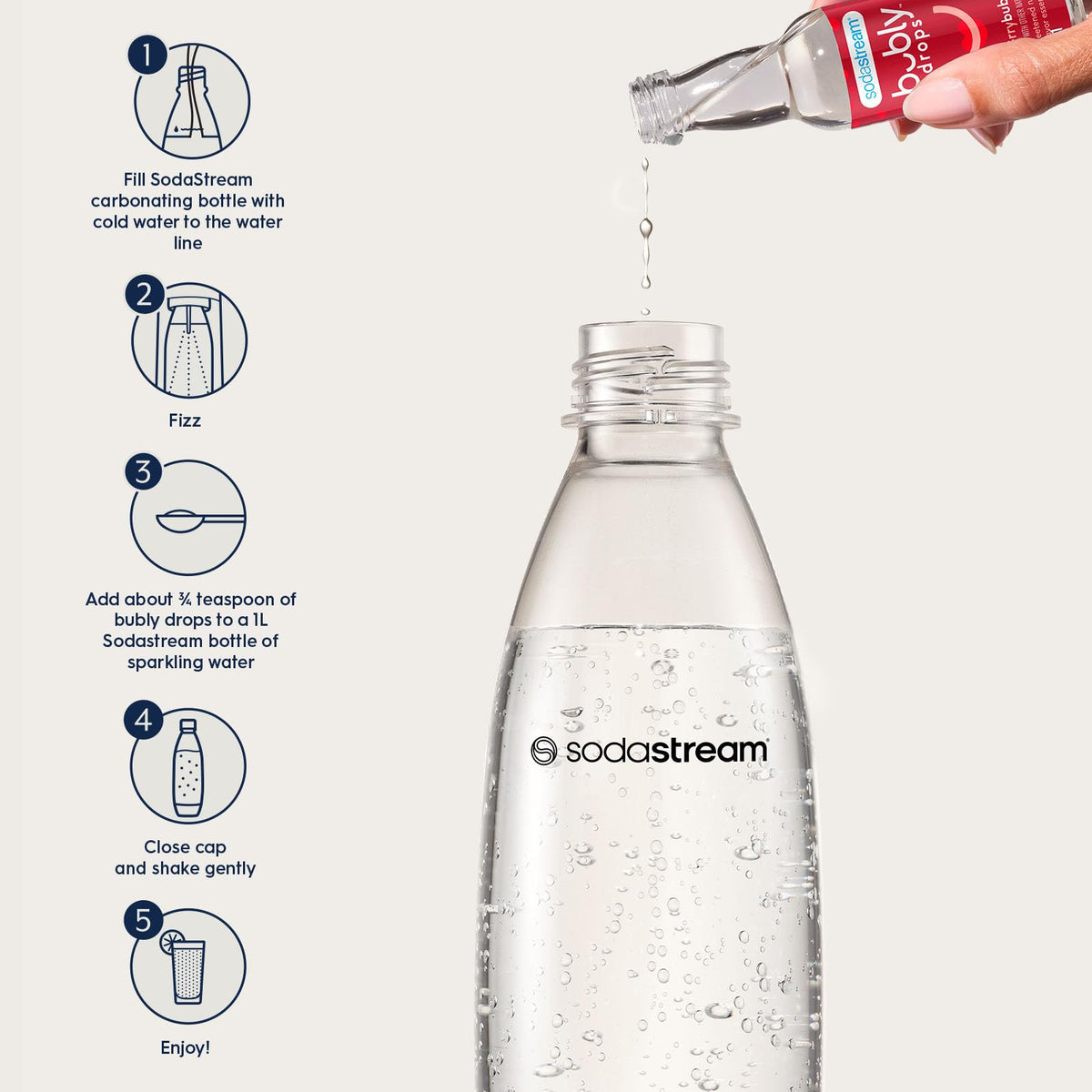 Prep shot of three 4-ounce bottles ready to flavor your seltzer.