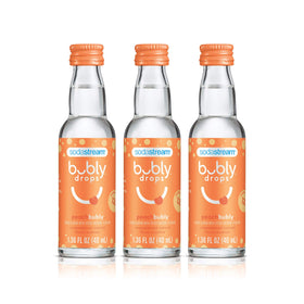 SodaStream bubly Drops Peach bottle delivers peach flavor for sparkling water at home.