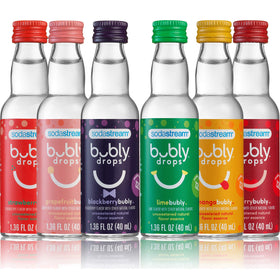 Sodastream Bubly Drops strawberry bottle for zero-calorie flavor at home.