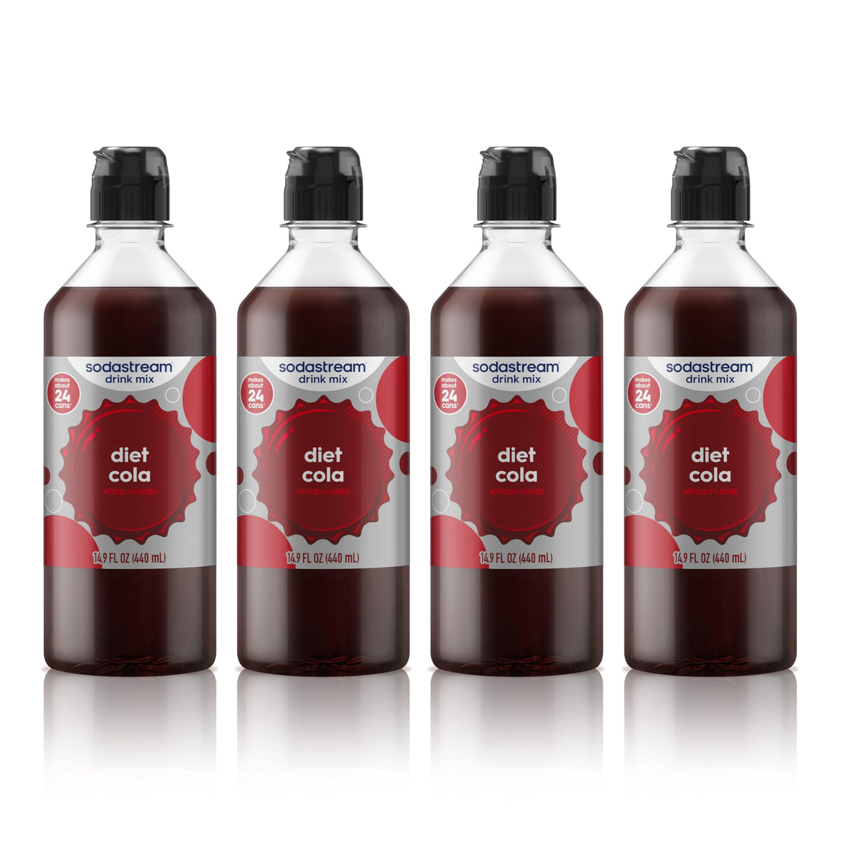 SodaStream Classics Diet Cola four-pack new pour bottle pack for zero-calorie fizz