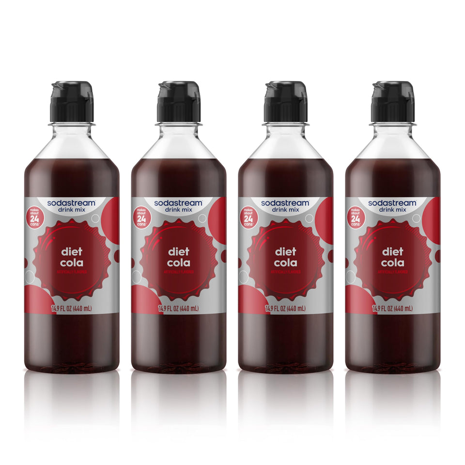 SodaStream Classics Diet Cola four-pack new pour bottle pack for zero-calorie fizz