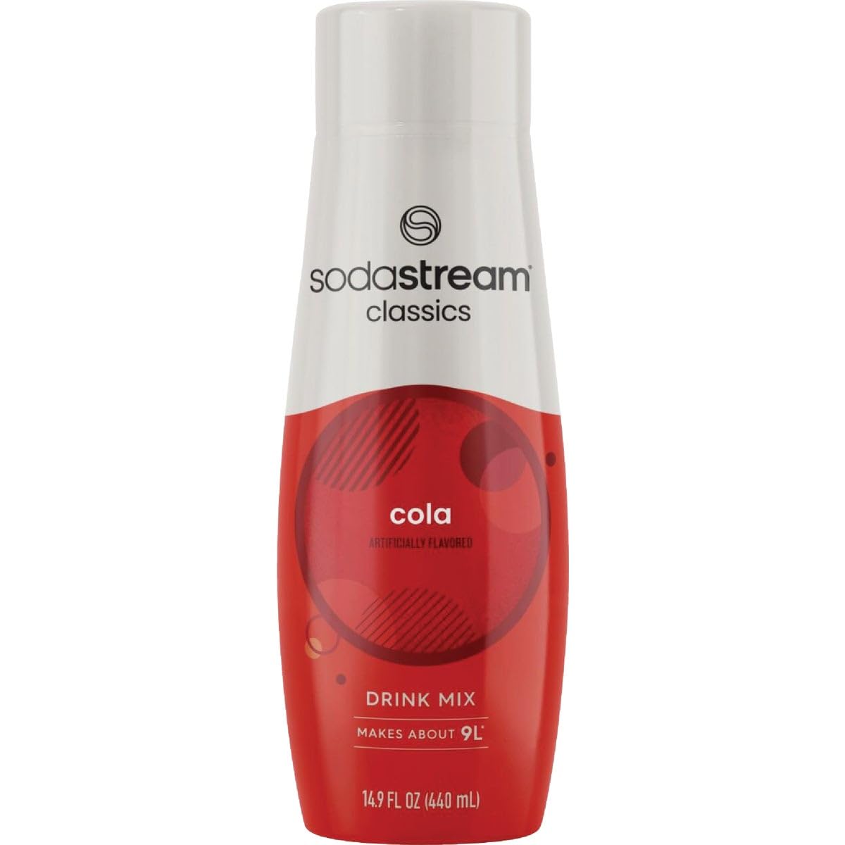 Sodastream Cola Syrup bottle on display for at-home fizzy beverage making