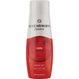 Sodastream Cola Syrup bottle on display for at-home fizzy beverage making