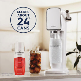 Sodastream Cola Syrup label closeup emphasizes branding and flavor cues