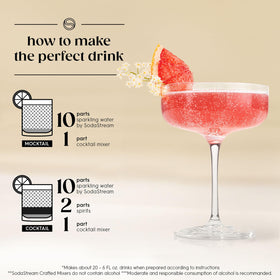SodaStream Crafted Mixers cocktail-ready glass with bubbles