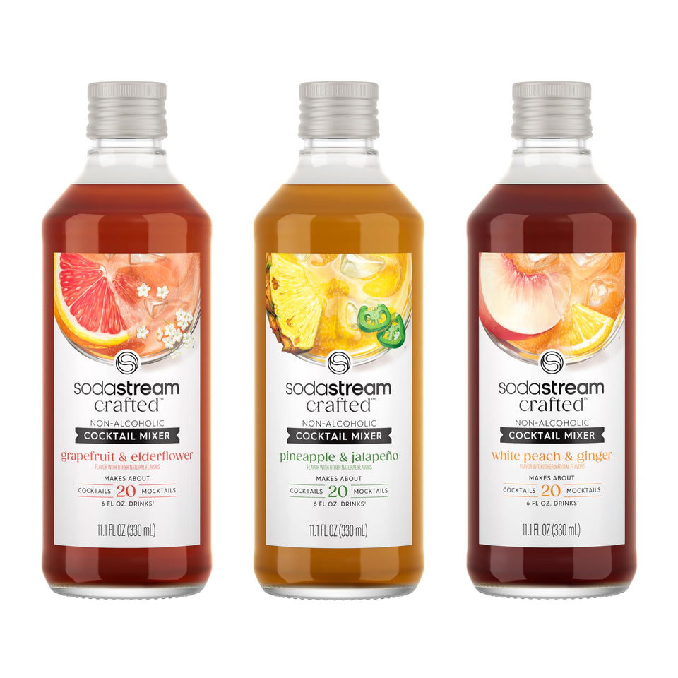 SodaStream Crafted Mixers grapefruit elderflower bottle for easy at-home cocktails