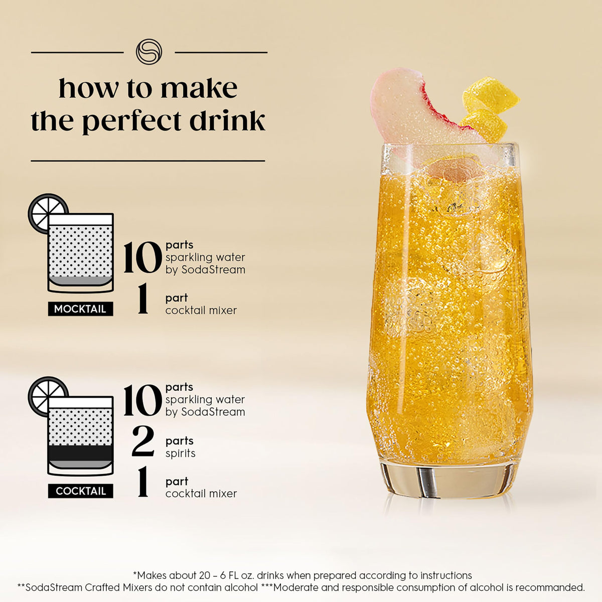 SodaStream Crafted Mixers Pack 3 bottle showing three flavor blends in one set.