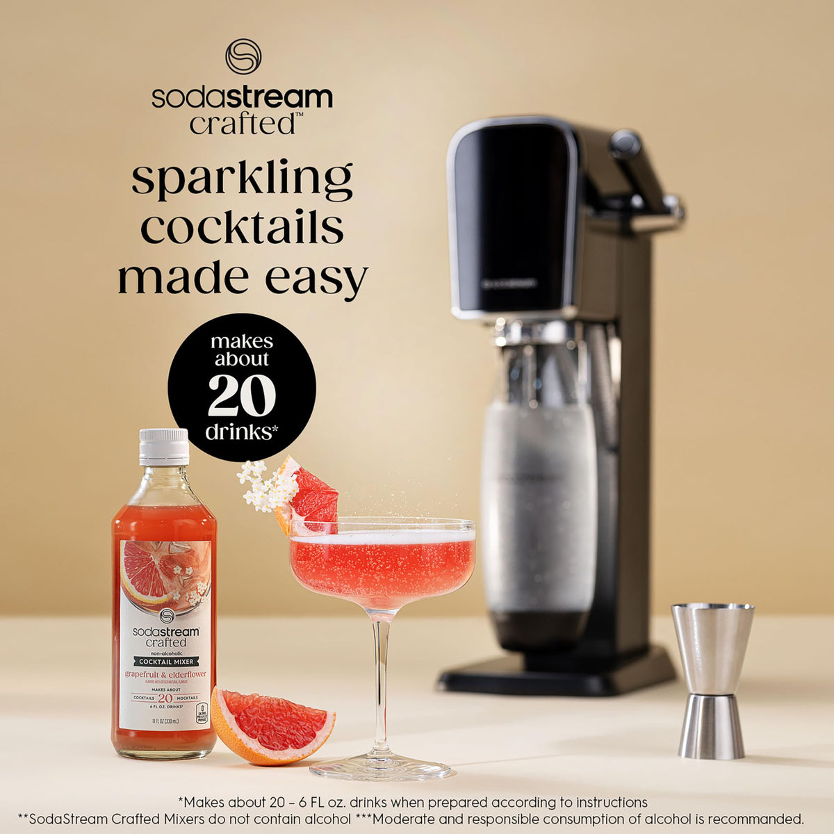 SodaStream White Peach & Ginger glass ready to serve