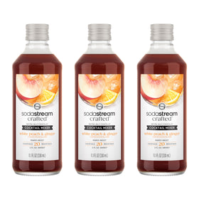 SodaStream Crafted White Peach and Ginger bottle for bright non-alcoholic cocktails at home.