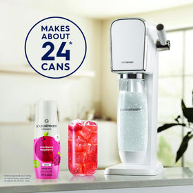 SodaStream Cranberry Raspberry Zero Calorie 4-pack box packaging highlights no calories.
