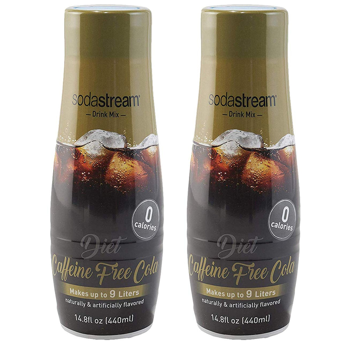 SodaStream Diet Caffeine Free Cola 440ml 2-pack front view for a zero-calorie fizz experience.