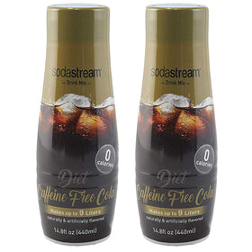 SodaStream Diet Caffeine Free Cola 440ml 2-pack front view for a zero-calorie fizz experience.