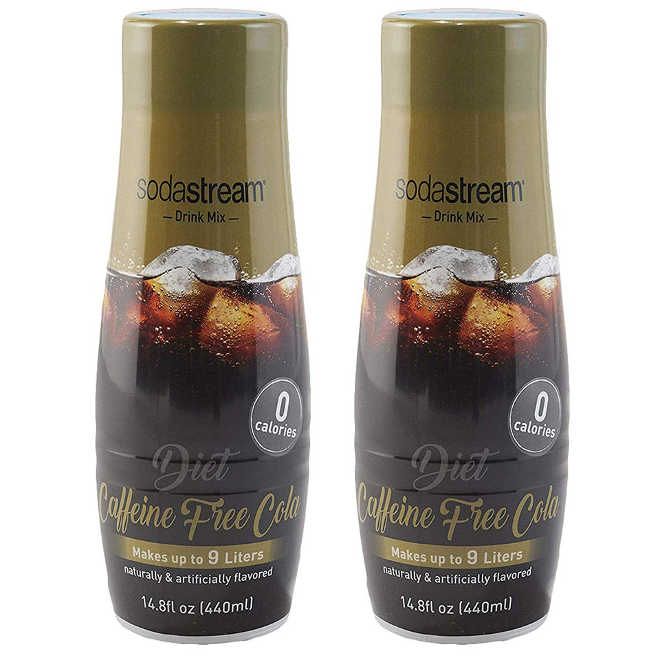 SodaStream Diet Caffeine Free Cola 440ml 2-pack front view for a zero-calorie fizz experience.