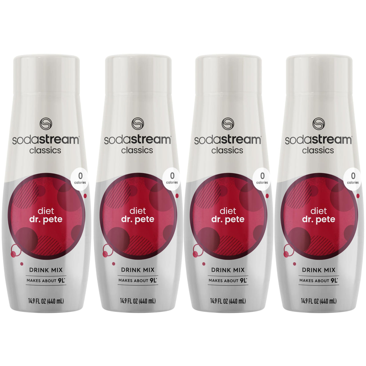 Sodastream Diet Dr Pete 4-pack front view for easy at-home fizzy drinks