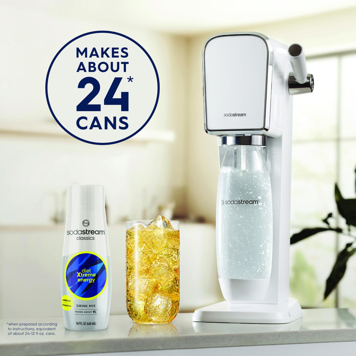 SodaStream Diet Energy 4-pack shown for convenient at-home sparkling drinks.