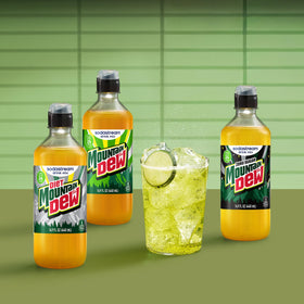 Sodastream Diet Mountain Dew recyclable bottle indicating eco-friendly choice