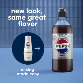 SodaStream Diet Pepsi beverage mix 14-9oz bottle enables calorie-free soda