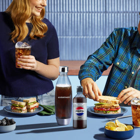 SodaStream Diet Pepsi four-pack display for easy stocking