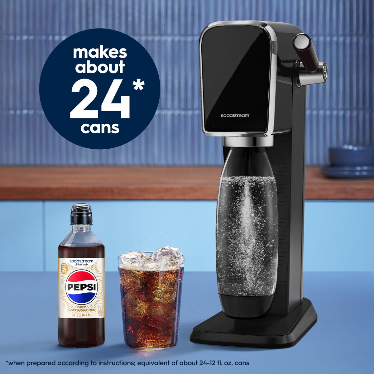 Sodastream Diet Pepsi glass pour showcases zero-calorie refreshment option for gatherings
