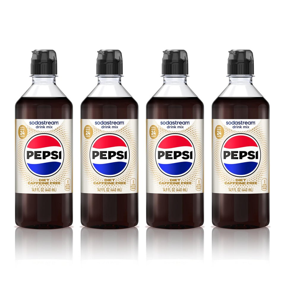 Sodastream Diet Pepsi new pour bottle 4-pack shows calorie-free flavor option for home use