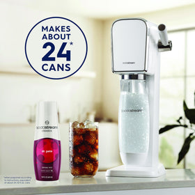 SodaStream Dr Pete bottle back label shows ingredients and no HFCS.