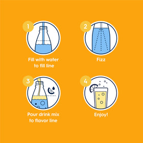 SodaStream flavor-dispensing syrup supports customizable sweetness and fizz.