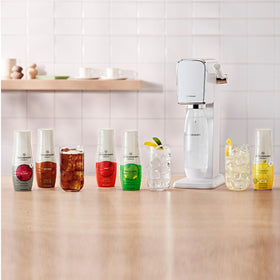 SodaStream Ginger Ale label highlights lower sugar and no HFCS.
