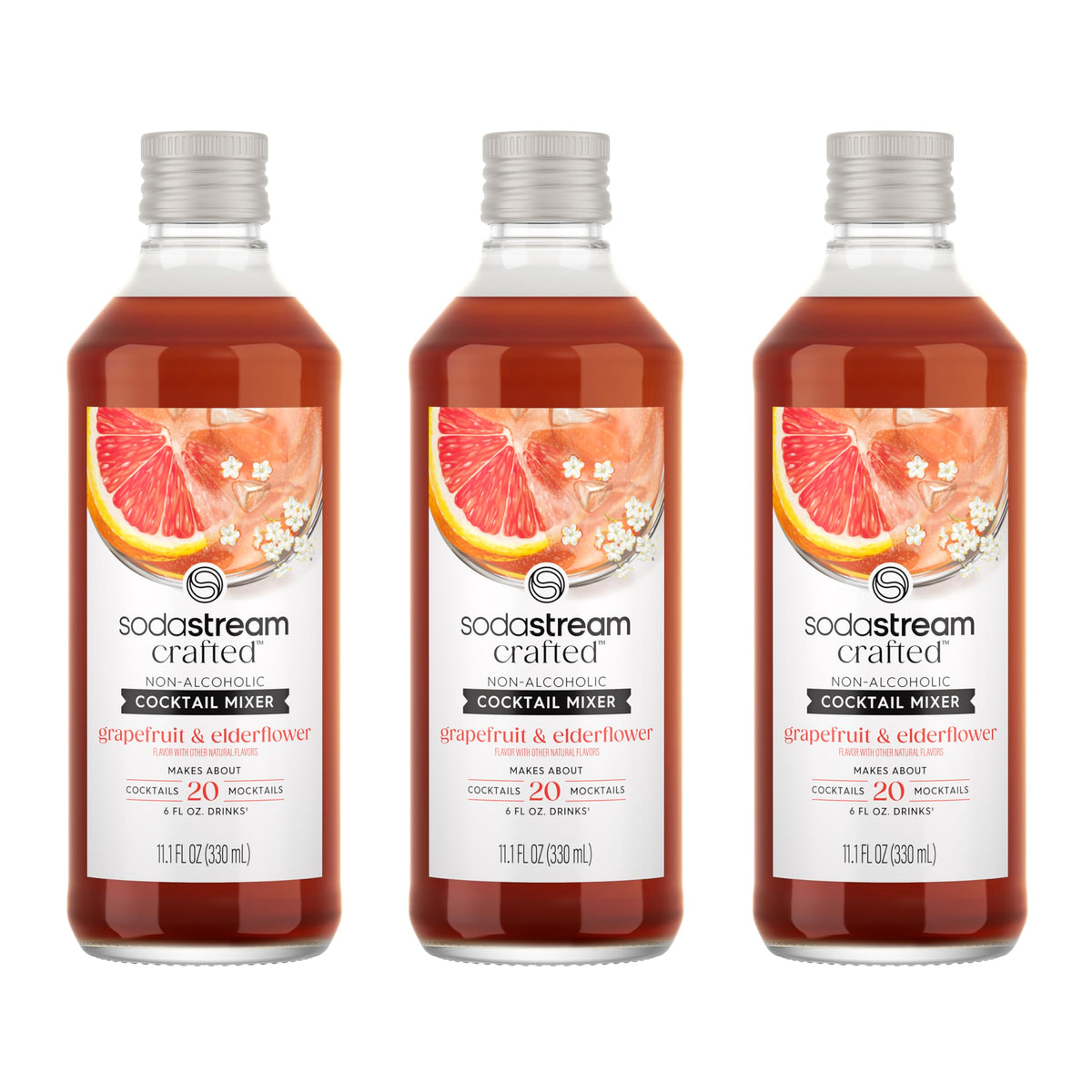 SodaStream Grapefruit & Elderflower bottle pour to brighten sparkling water