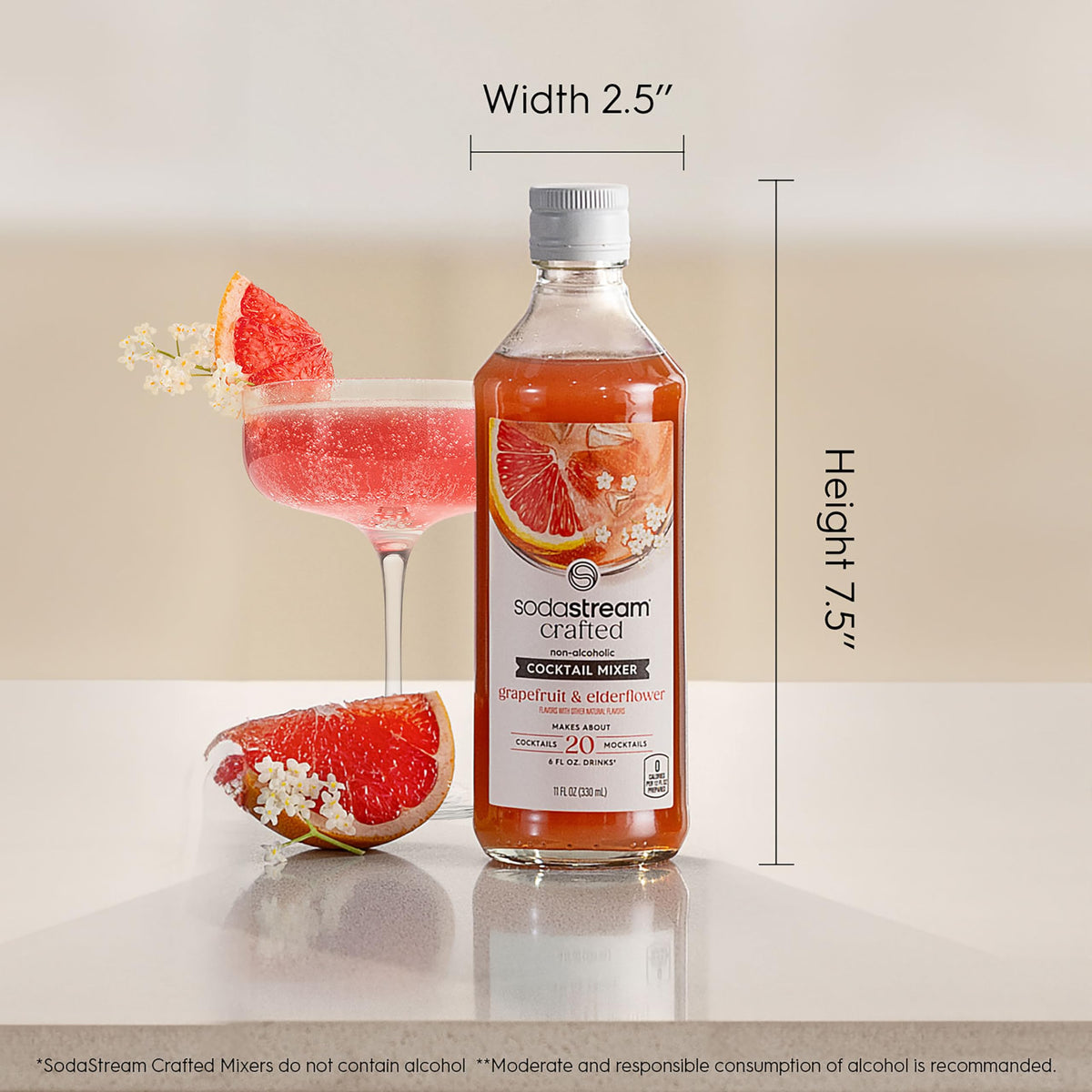 SodaStream Grapefruit & Elderflower pairing with spirits adds a twist to cocktails