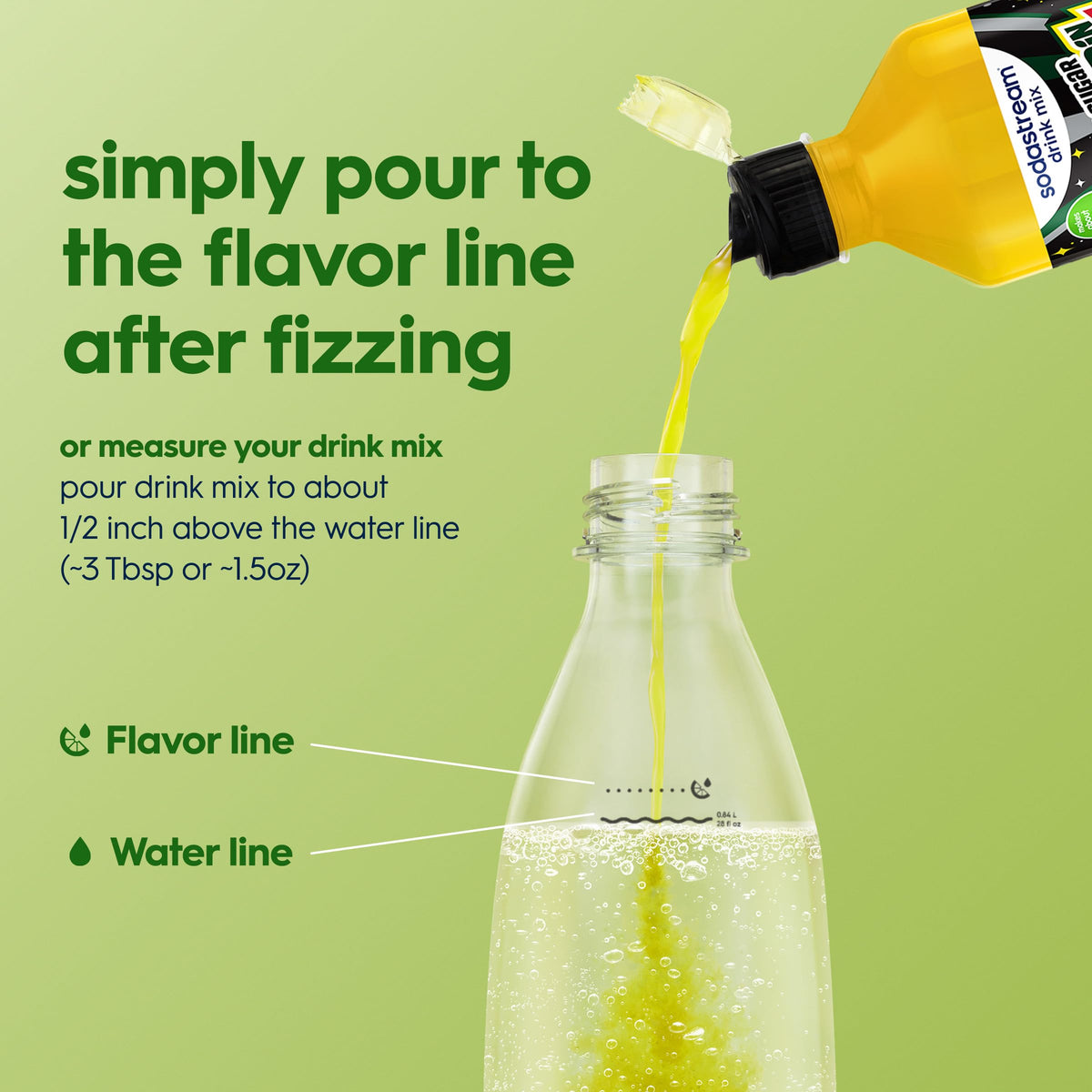 SodaStream Mountain Dew Zero bubbles carbonation control fizz level to taste