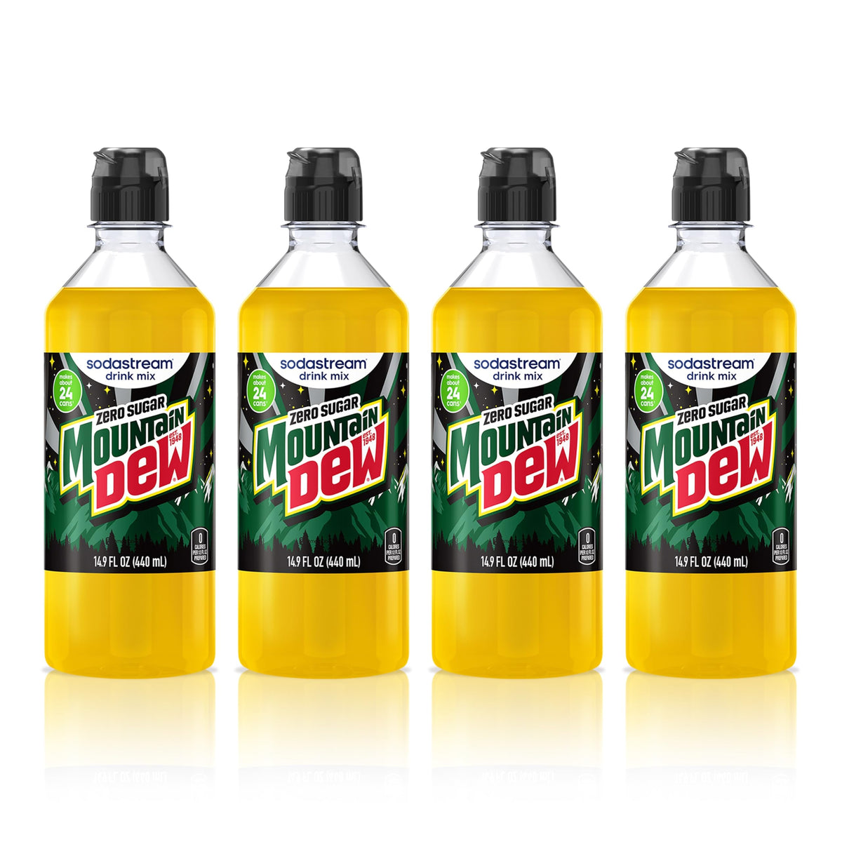 SodaStream Mountain Dew Zero new pour bottle 440ml easy at home fizz
