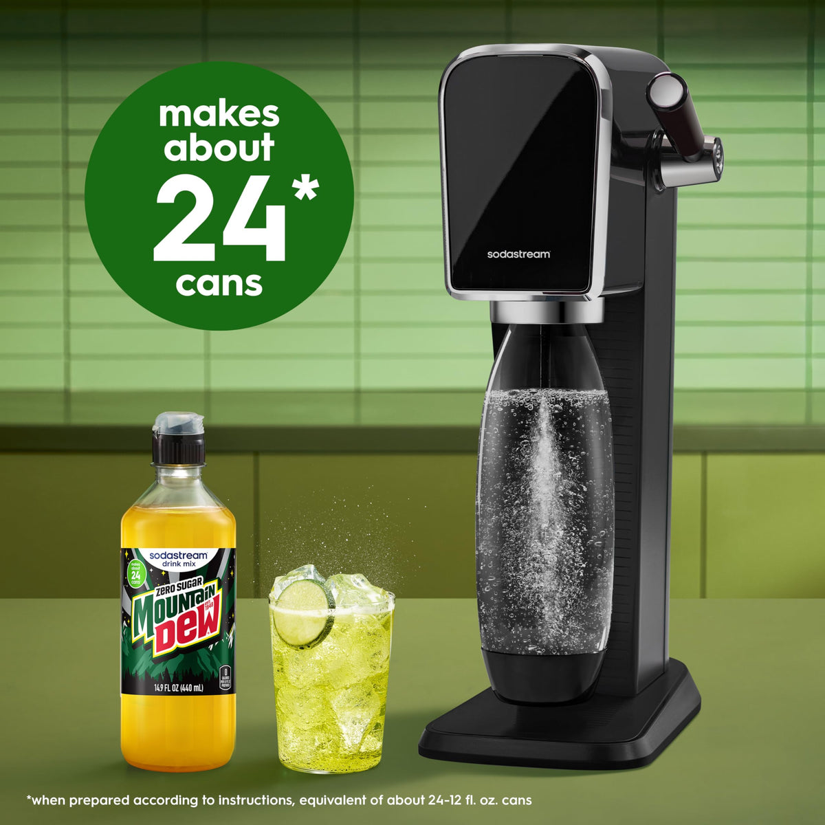 SodaStream Mountain Dew Zero zero-calorie mix crisp at-home refreshment