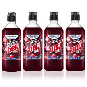 SodaStream MTN Dew Code Red Zero bottle for zero-calorie fizzy drinks at home.