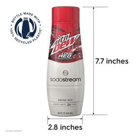 Caffeine-containing MTN Dew Code Red Zero Sugar mix adds lift