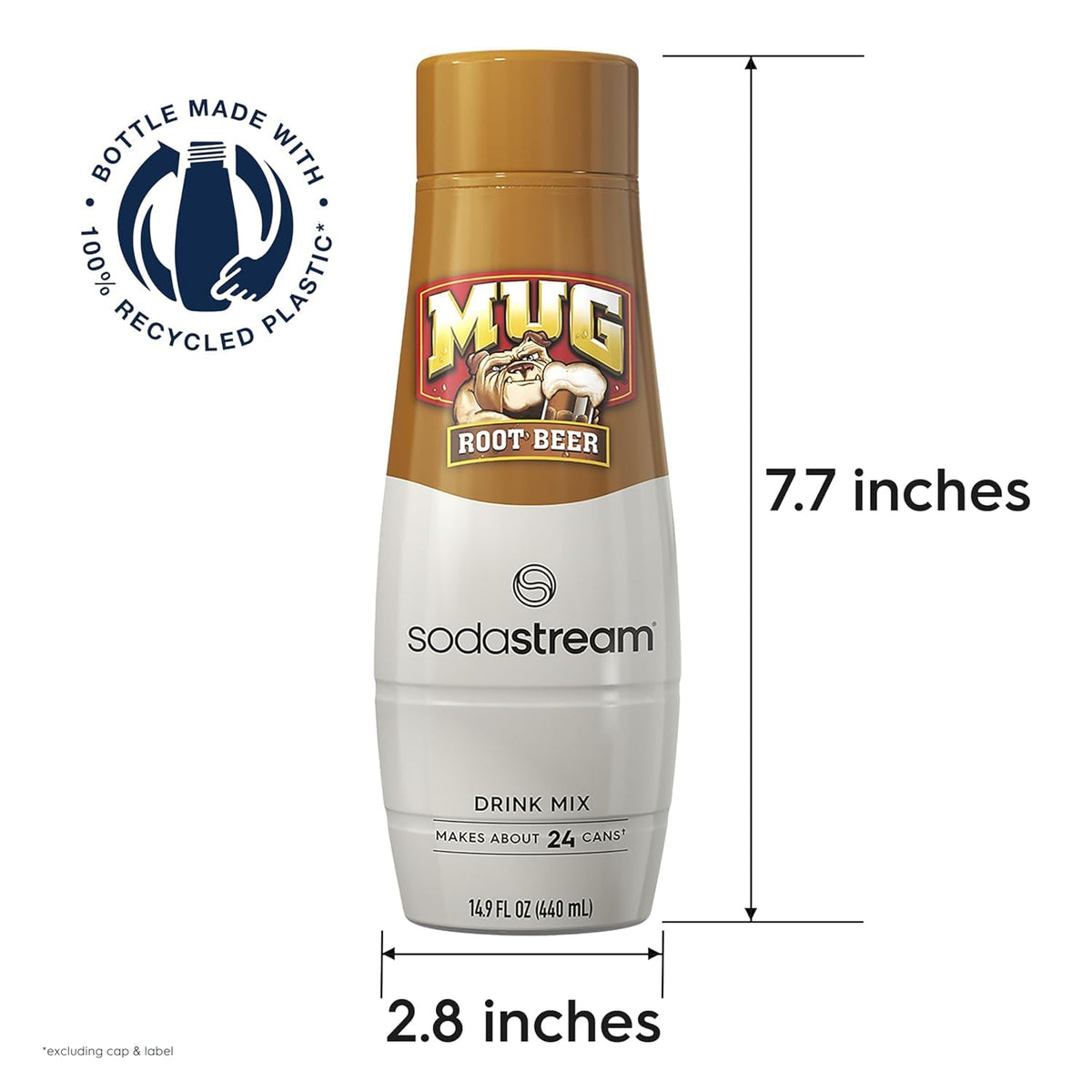 SodaStream MUG Root Beer mix packaging with easy pour.
