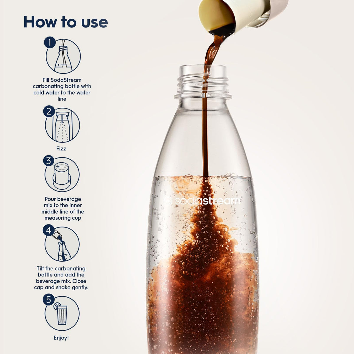 SodaStream Mug Root Beer Zero Sugar packaging on shelf for home use.