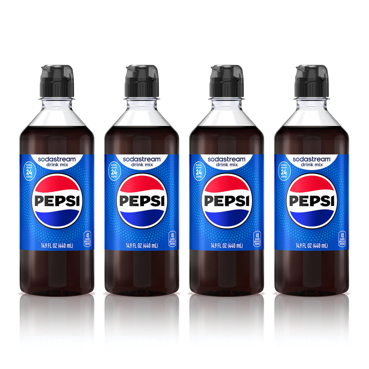 Sodastream Pepsi New Pour bottle front view for easy at-home fizzing