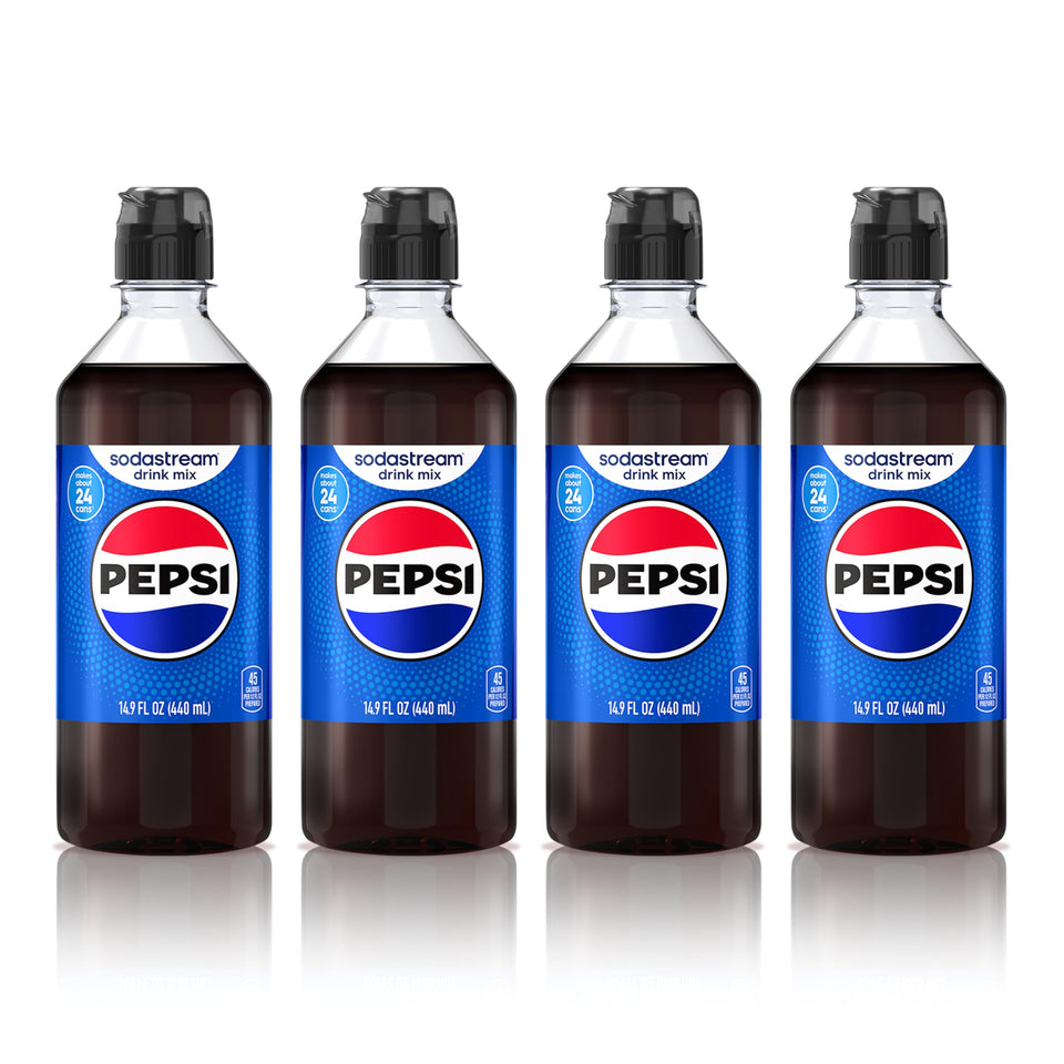 Sodastream Pepsi New Pour bottle front view for easy at-home fizzing