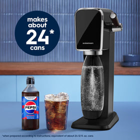 Close-up of SodaStream Pepsi Wild Cherry bottle label showing zero sugar