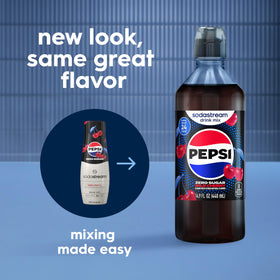 Sodastream Pepsi Wild Cherry Zero Sugar bottle cap with pour-spout for easy mixing
