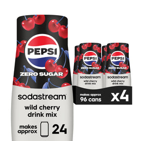 SodaStream Pepsi Wild Cherry Zero Sugar packaging front for at-home flavoring