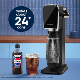 Sodastream Pepsi Wild Cherry Zero Sugar four-bottle pack display for convenient home use
