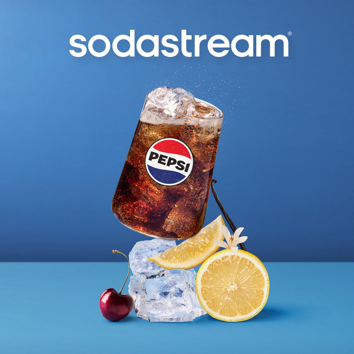 SodaStream Pepsi Zero Sugar New Pour fizzing water with flavor release.